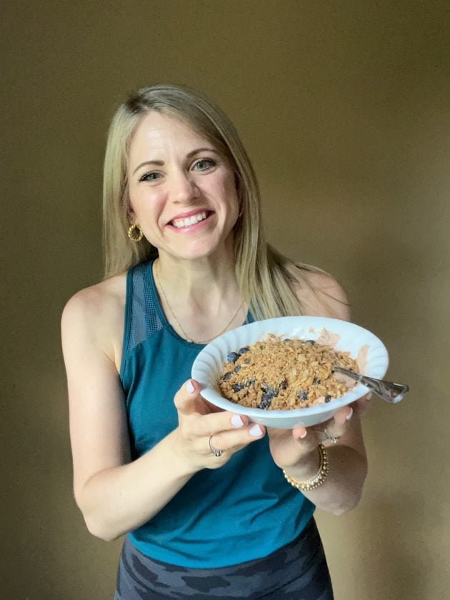 Crystal Paine with Greek yogurt bowl