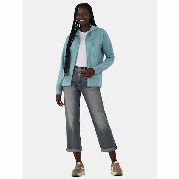 Time and Tru Women's High Rise Relaxed Boyfriend Jeans, 26" Inseam