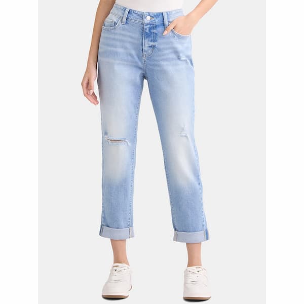 Time and Tru Women's Mid-Rise Boyfriend Jeans